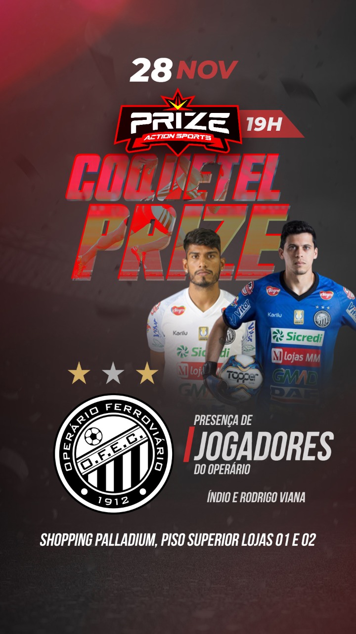 Lançamento da Prize Action Sports terá participação de jogadores do Operário nesta quinta